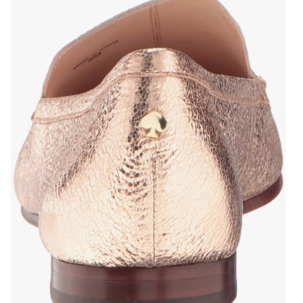 Kate Spade New York Womens Carima Rose Gold Crackle Metallic Nappa 6 New Loafers - Picture 4 of 7